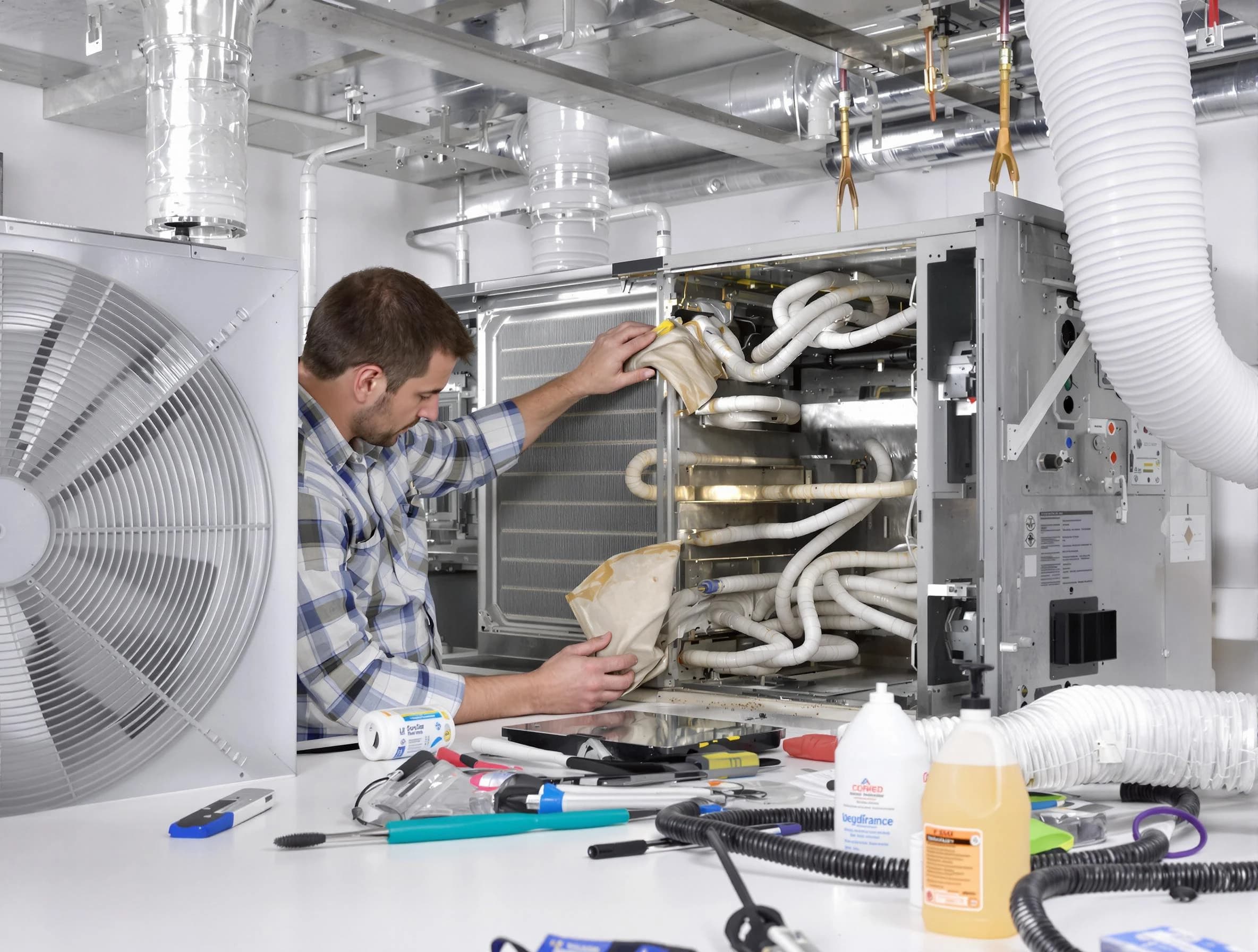 Druid Hills Air Duct Cleaning specialist performing precision AC coil cleaning in Druid Hills