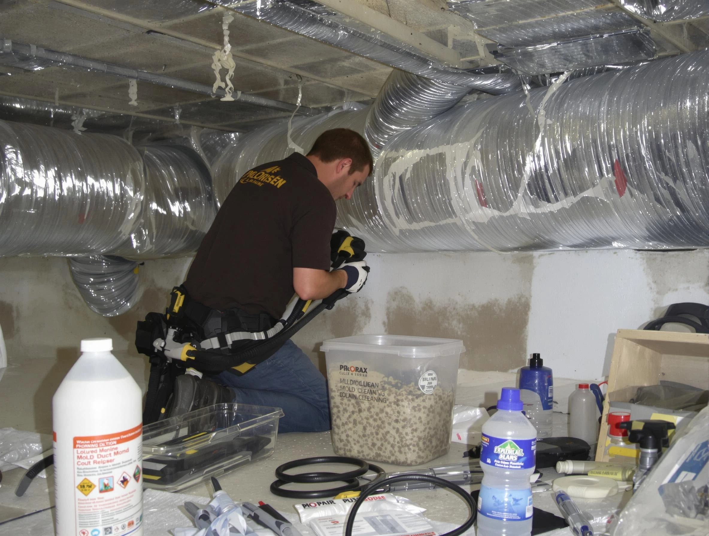 Druid Hills Air Duct Cleaning specialist performing professional mold removal from air ducts in Druid Hills