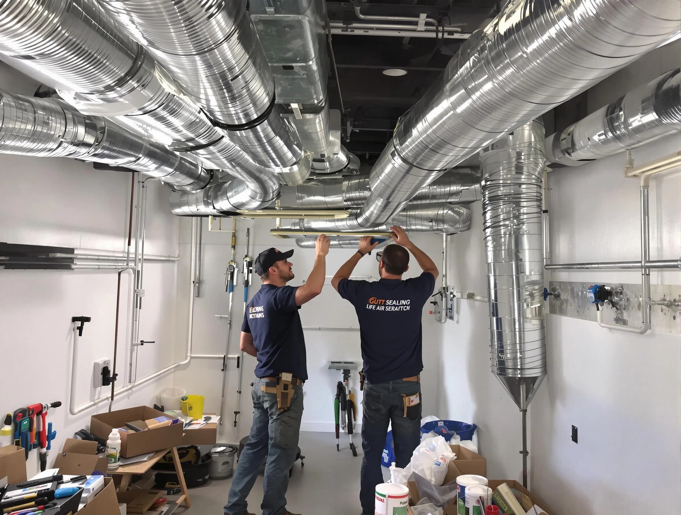Druid Hills Air Duct Cleaning technician applying professional duct sealing solutions in Druid Hills