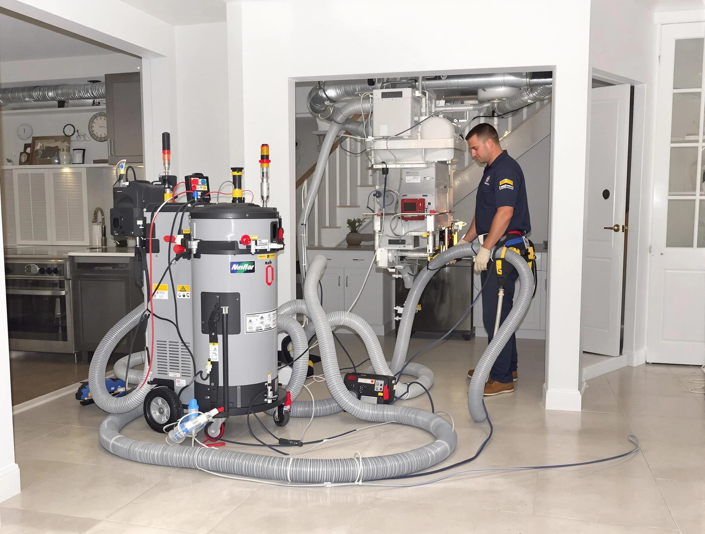 Druid Hills Air Duct Cleaning technician operating negative pressure cleaning equipment for thorough duct maintenance in Druid Hills
