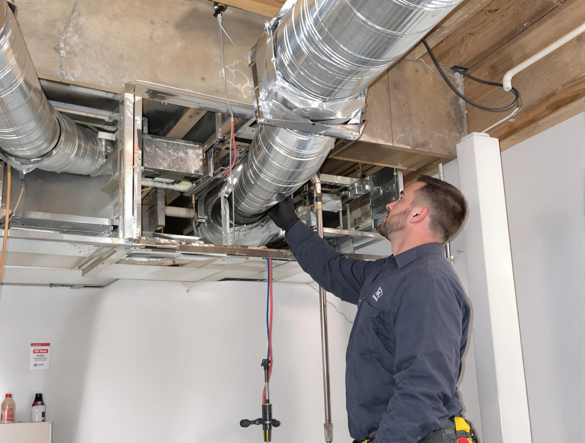 Druid Hills Air Duct Cleaning technician performing professional air duct repair using specialized tools in Druid Hills