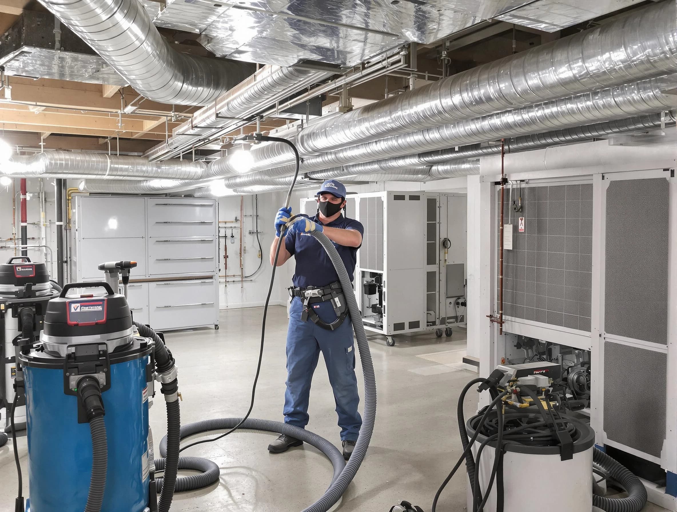 Druid Hills Air Duct Cleaning specialist performing thorough central air duct cleaning for improved system efficiency in Druid Hills