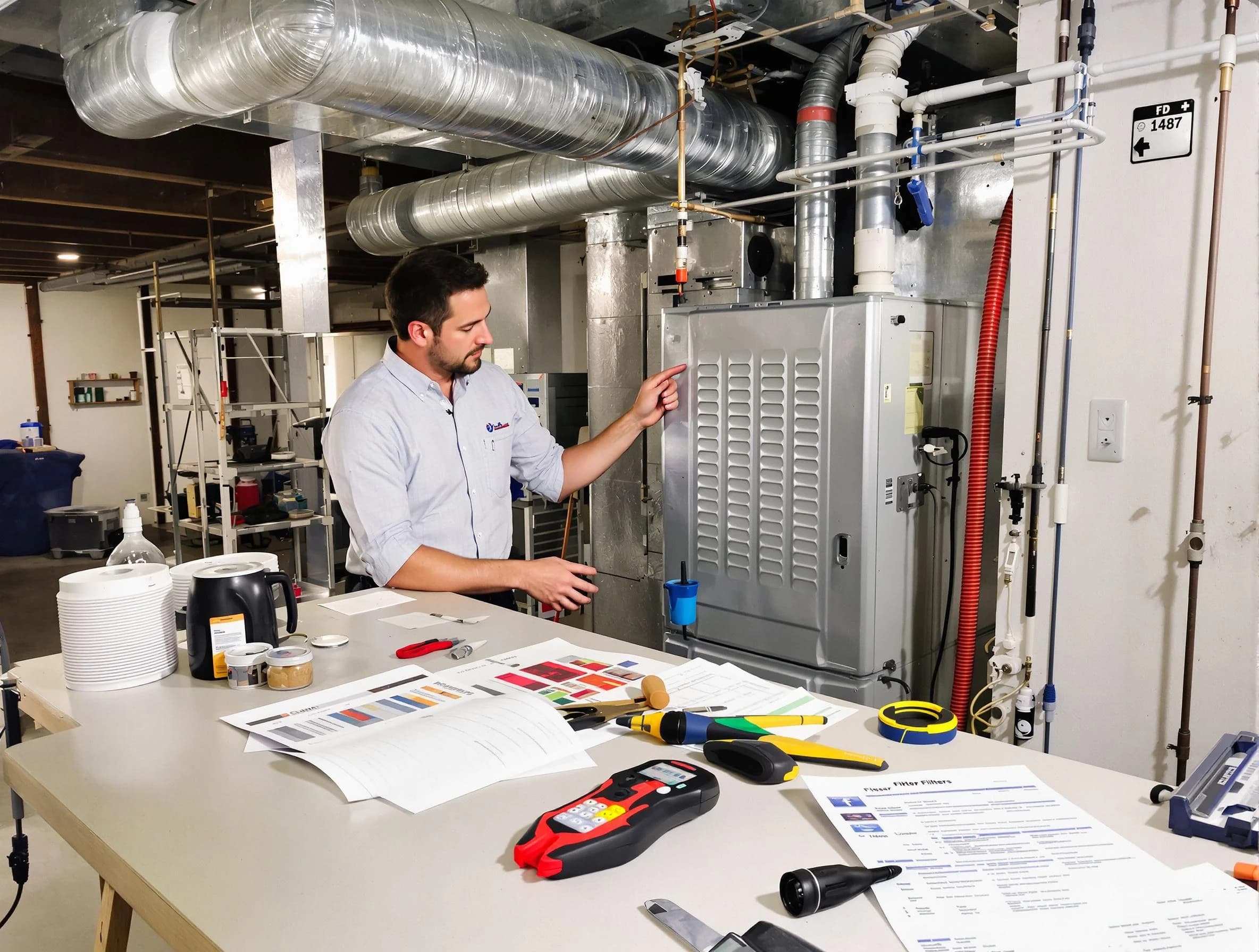 Druid Hills Air Duct Cleaning inspector conducting detailed filter system evaluation using professional diagnostic tools in Druid Hills