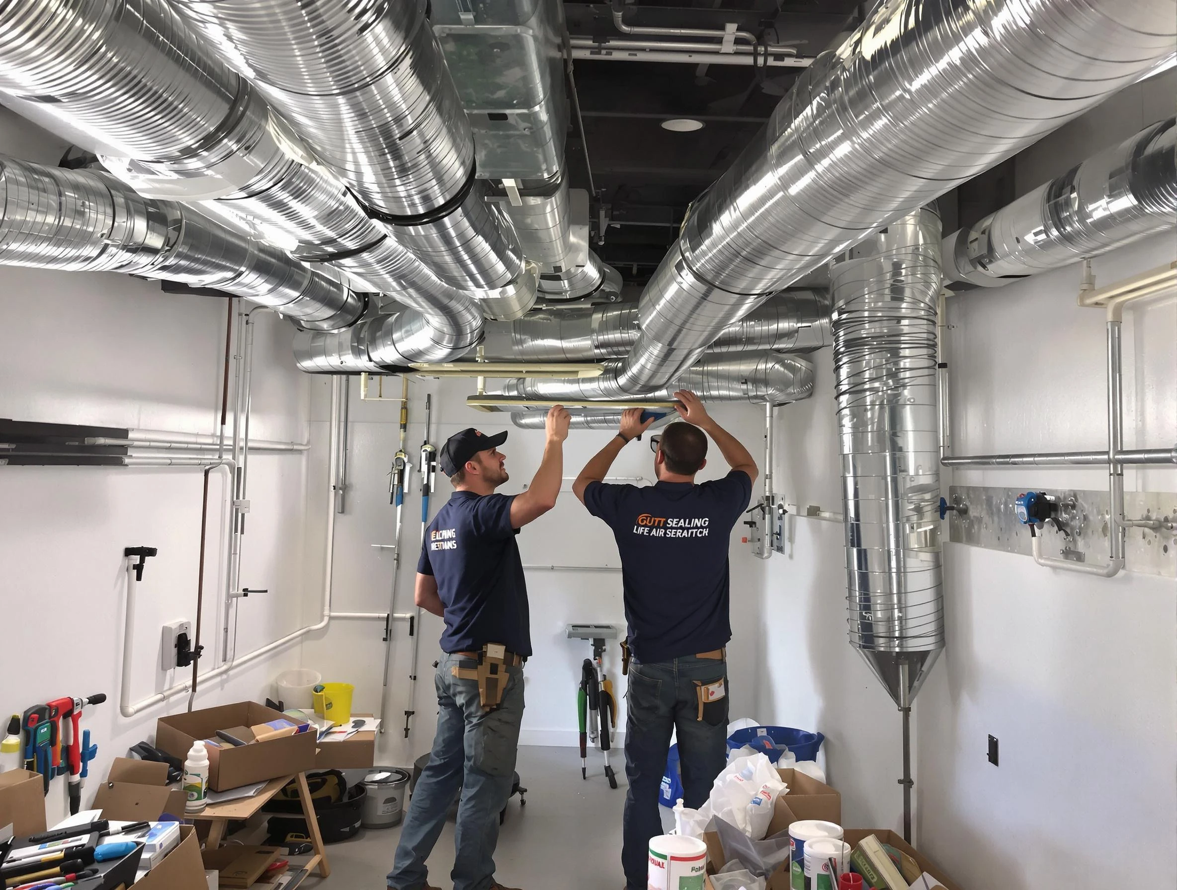 Druid Hills Air Duct Cleaning technician applying professional duct sealing solutions in Druid Hills